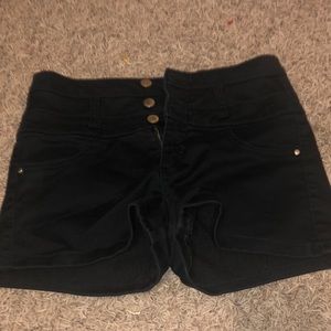 black high rise shorts